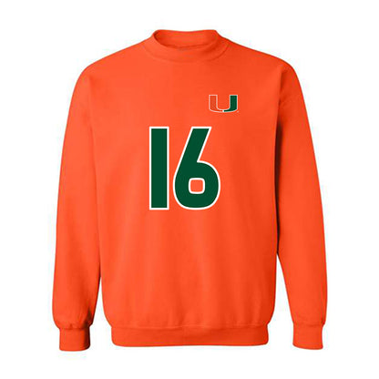 Miami - NCAA Women's Soccer : Sarah Greiner - Replica Shersey Crewneck Sweatshirt-0