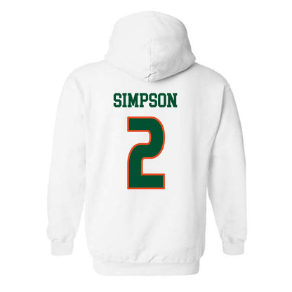 Miami - NCAA Women's Soccer : Emilie Simpson - Replica Shersey Hooded Sweatshirt-1