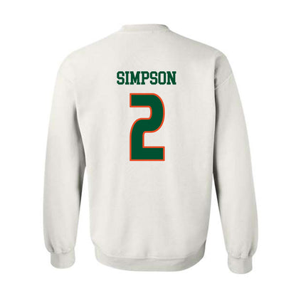 Miami - NCAA Women's Soccer : Emilie Simpson - Replica Shersey Crewneck Sweatshirt-1
