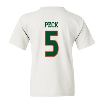 Miami - NCAA Women's Soccer : Amanda Peck - Replica Shersey Youth T-Shirt-1