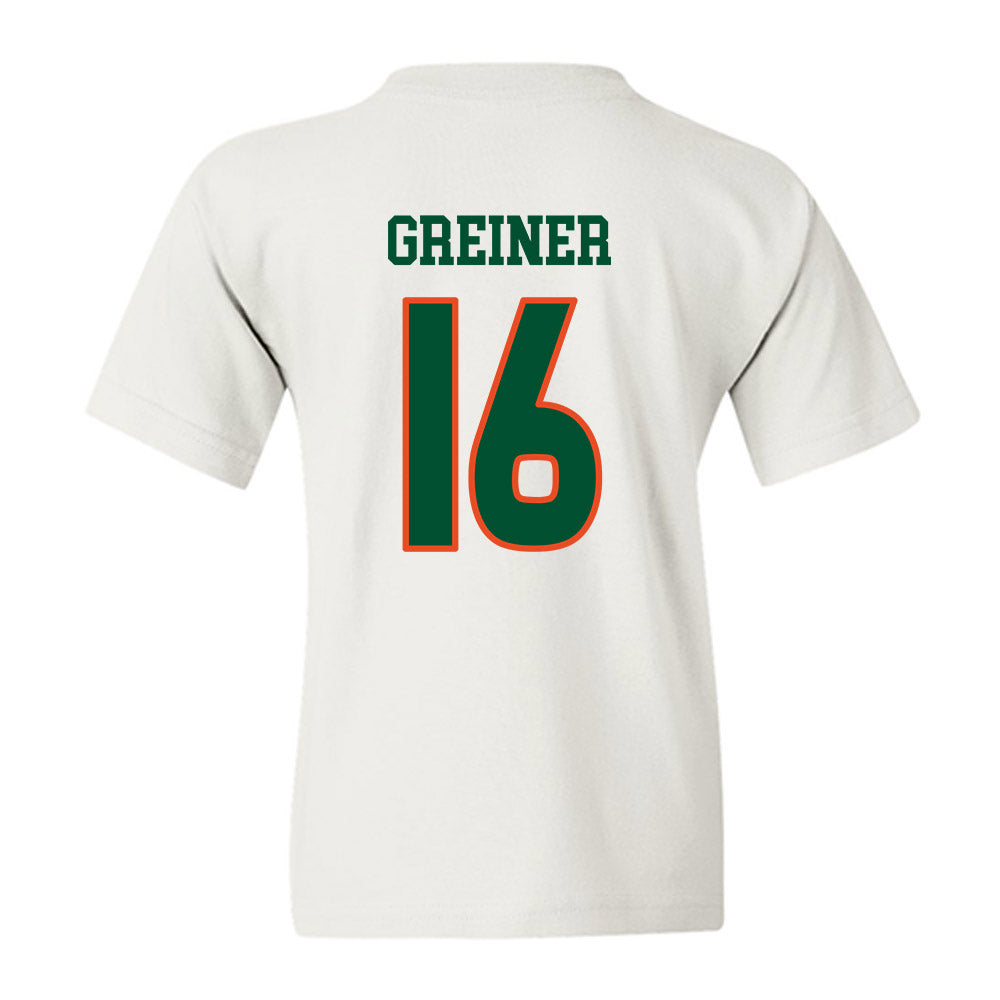 Miami - NCAA Women's Soccer : Sarah Greiner - Replica Shersey Youth T-Shirt-1