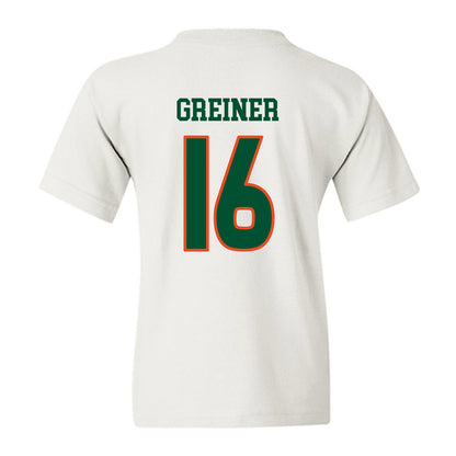 Miami - NCAA Women's Soccer : Sarah Greiner - Replica Shersey Youth T-Shirt-1