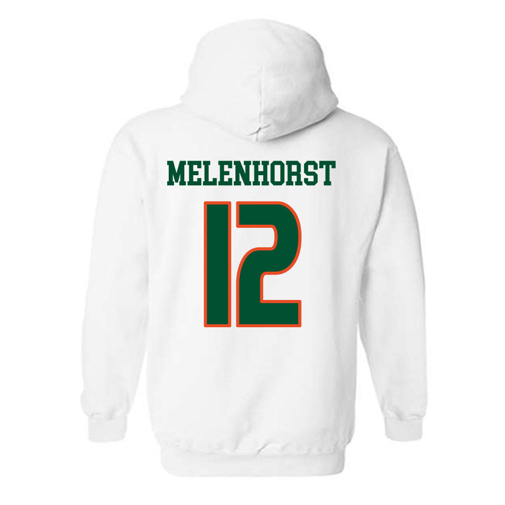 Miami - NCAA Women's Soccer : Teegan Melenhorst - Replica Shersey Hooded Sweatshirt-1