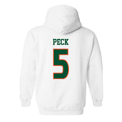 Miami - NCAA Women's Soccer : Amanda Peck - Replica Shersey Hooded Sweatshirt-1