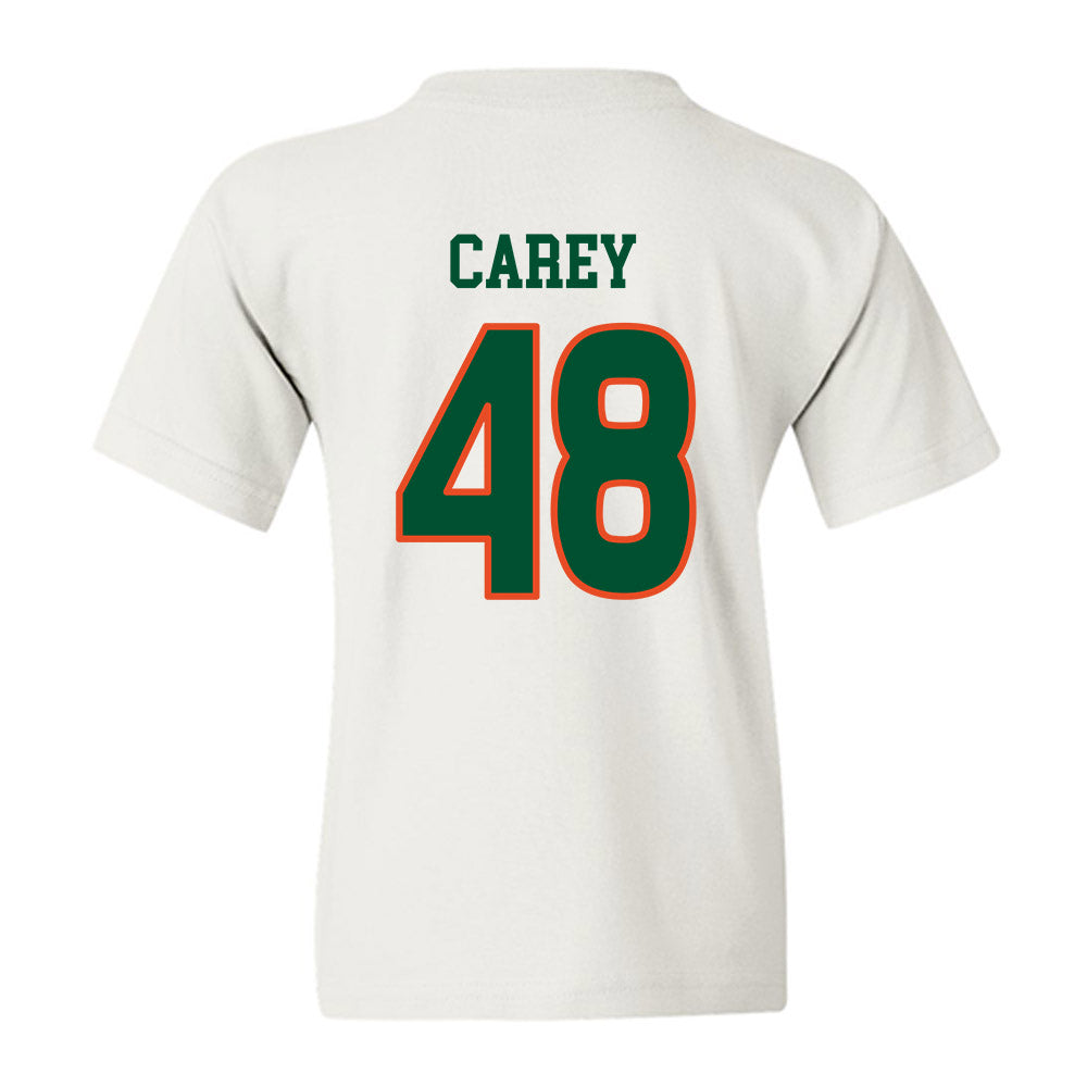 Miami - NCAA Women's Soccer : sage carey - Replica Shersey Youth T-Shirt-1