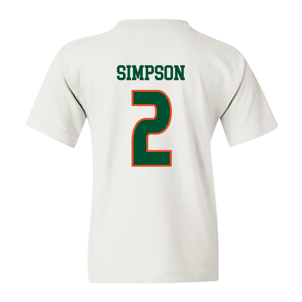 Miami - NCAA Women's Soccer : Emilie Simpson - Replica Shersey Youth T-Shirt-1