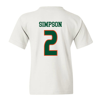Miami - NCAA Women's Soccer : Emilie Simpson - Replica Shersey Youth T-Shirt-1