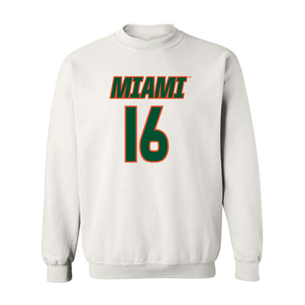 Miami - NCAA Women's Soccer : Sarah Greiner - Replica Shersey Crewneck Sweatshirt-0