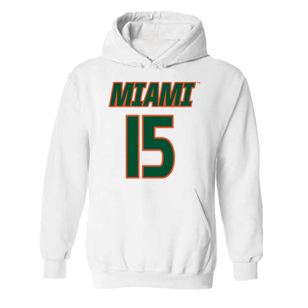 Miami - NCAA Women's Soccer : Allie Serlenga - Replica Shersey Hooded Sweatshirt-0