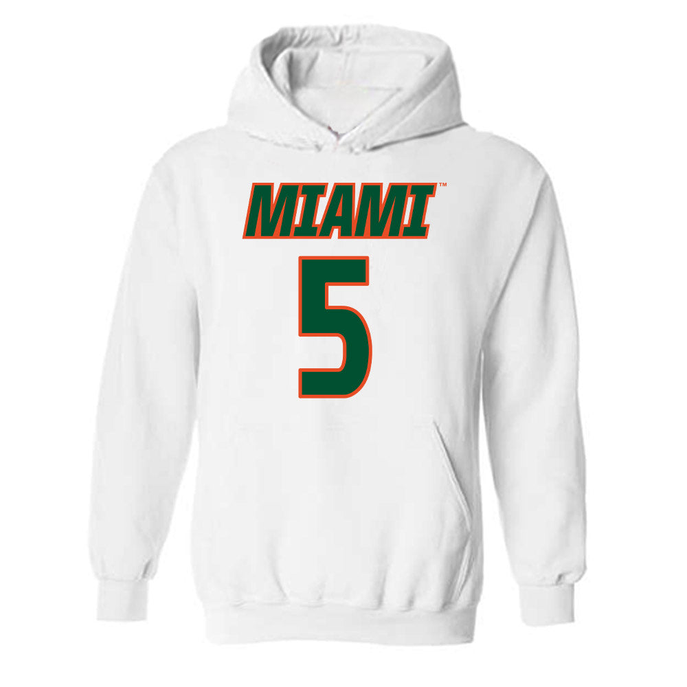 Miami - NCAA Women's Soccer : Amanda Peck - Replica Shersey Hooded Sweatshirt-0