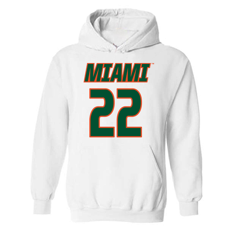 Miami - NCAA Women's Soccer : Brie Severns - Replica Shersey Hooded Sweatshirt-0