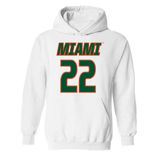 Miami - NCAA Women's Soccer : Brie Severns - Replica Shersey Hooded Sweatshirt-0