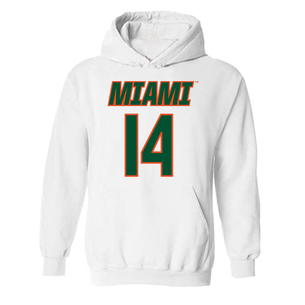 Miami - NCAA Women's Soccer : Taylor Maxwell - Replica Shersey Hooded Sweatshirt-0