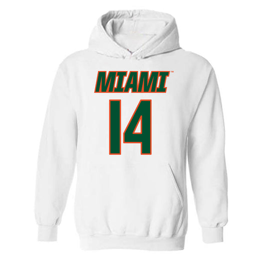 Miami - NCAA Women's Soccer : Taylor Maxwell - Replica Shersey Hooded Sweatshirt-0