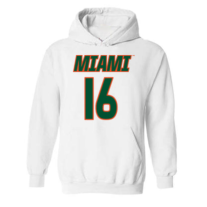 Miami - NCAA Women's Soccer : Sarah Greiner - Replica Shersey Hooded Sweatshirt-0
