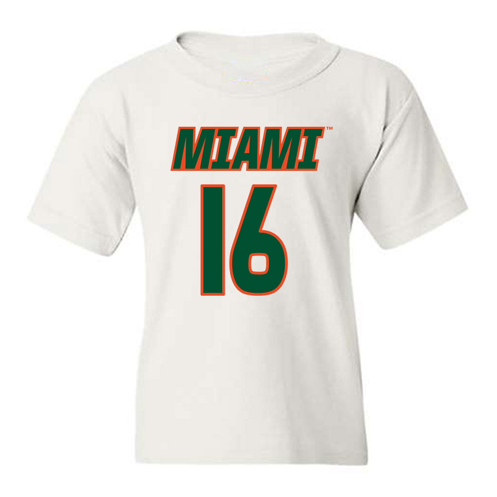 Miami - NCAA Women's Soccer : Sarah Greiner - Replica Shersey Youth T-Shirt-0