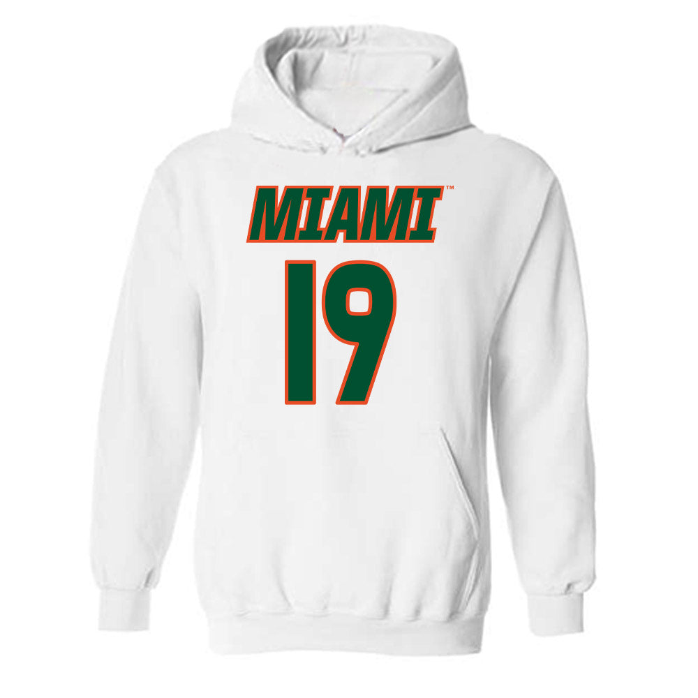 Miami - NCAA Women's Soccer : Madison Landers - Replica Shersey Hooded Sweatshirt-0