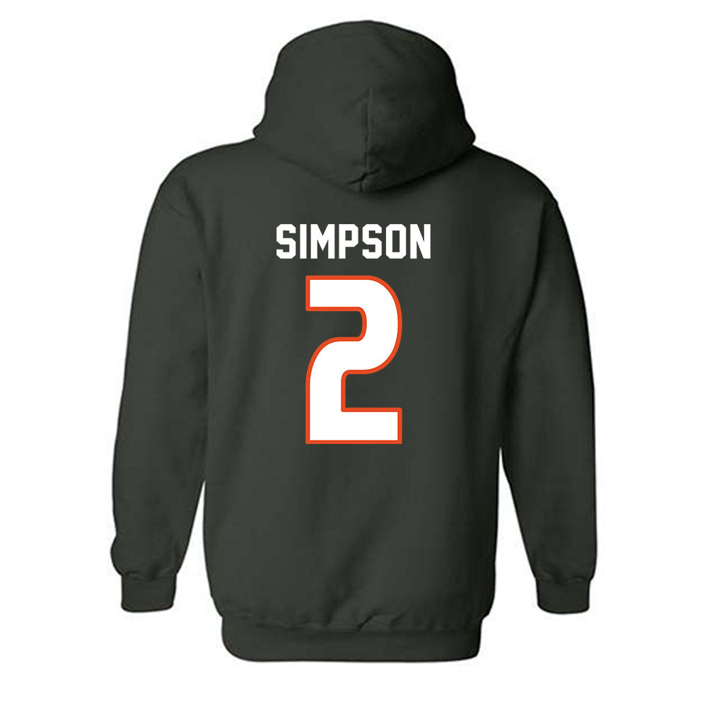 Miami - NCAA Women's Soccer : Emilie Simpson - Replica Shersey Hooded Sweatshirt-1