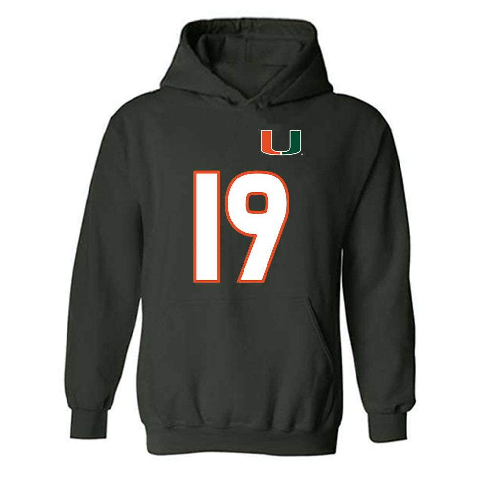 Miami - NCAA Women's Soccer : Madison Landers - Replica Shersey Hooded Sweatshirt-0