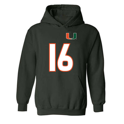 Miami - NCAA Women's Soccer : Sarah Greiner - Replica Shersey Hooded Sweatshirt-0