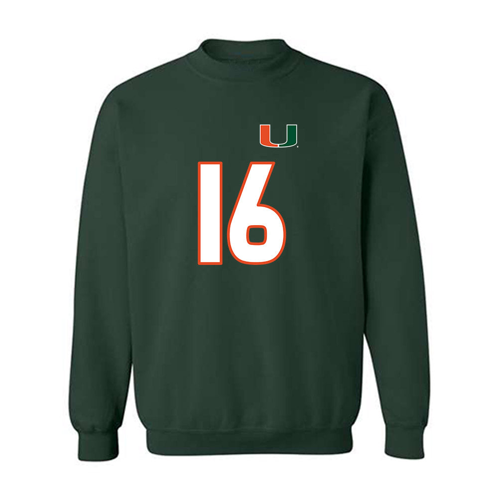 Miami - NCAA Women's Soccer : Sarah Greiner - Replica Shersey Crewneck Sweatshirt-0