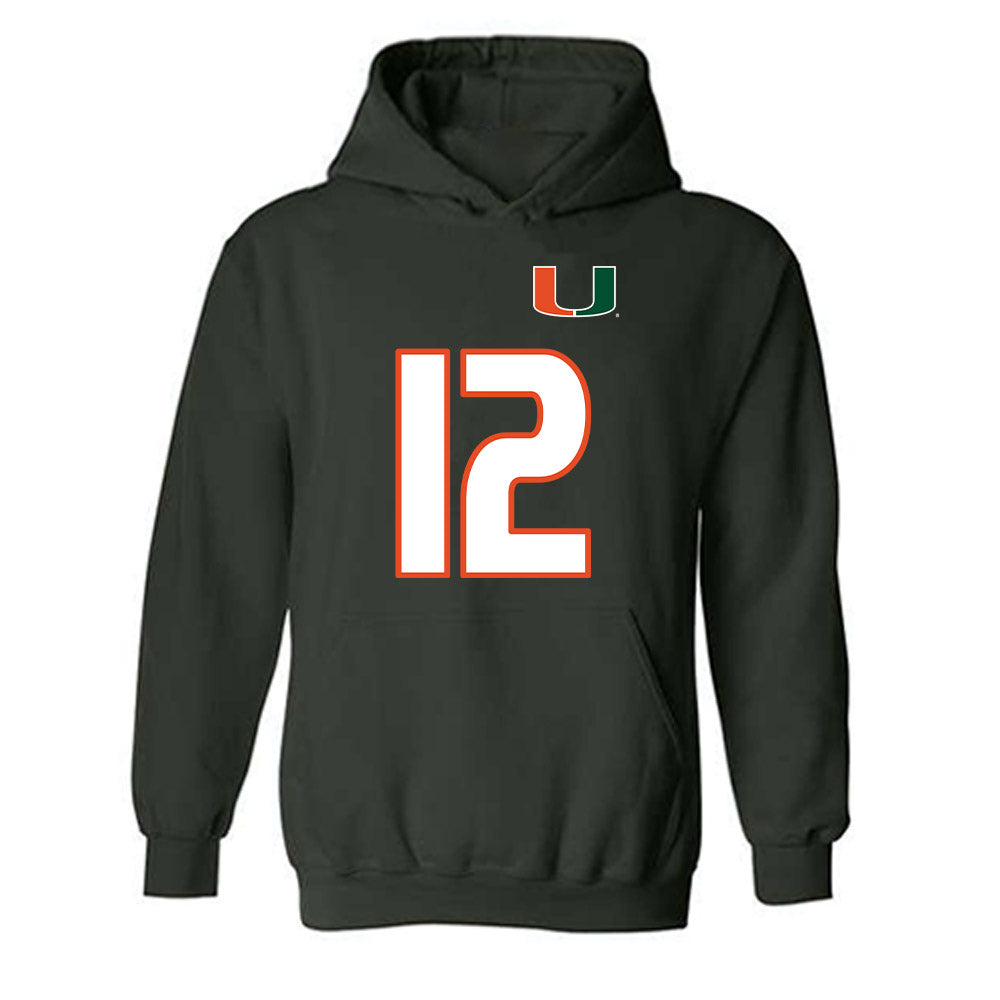 Miami - NCAA Women's Soccer : Teegan Melenhorst - Replica Shersey Hooded Sweatshirt-0
