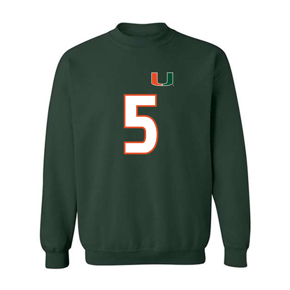 Miami - NCAA Women's Soccer : Amanda Peck - Replica Shersey Crewneck Sweatshirt-0
