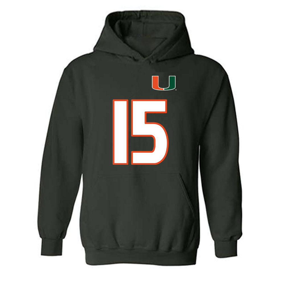 Miami - NCAA Women's Soccer : Allie Serlenga - Replica Shersey Hooded Sweatshirt-0