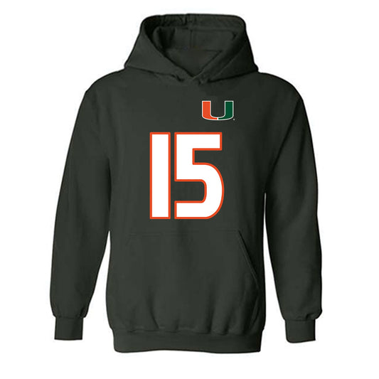 Miami - NCAA Women's Soccer : Allie Serlenga - Replica Shersey Hooded Sweatshirt-0