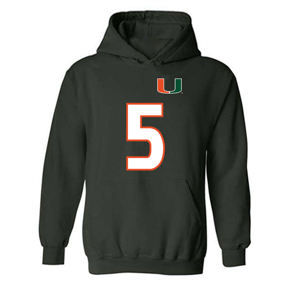 Miami - NCAA Women's Soccer : Jordyn Womack - Replica Shersey Hooded Sweatshirt-0