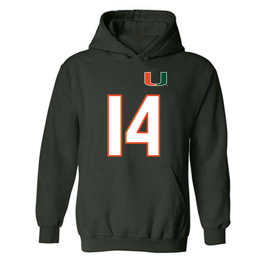 Miami - NCAA Women's Soccer : Taylor Maxwell - Replica Shersey Hooded Sweatshirt-0