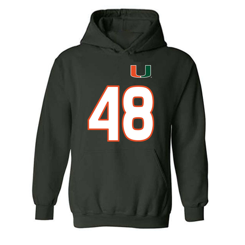 Miami - NCAA Women's Soccer : sage carey - Replica Shersey Hooded Sweatshirt-0