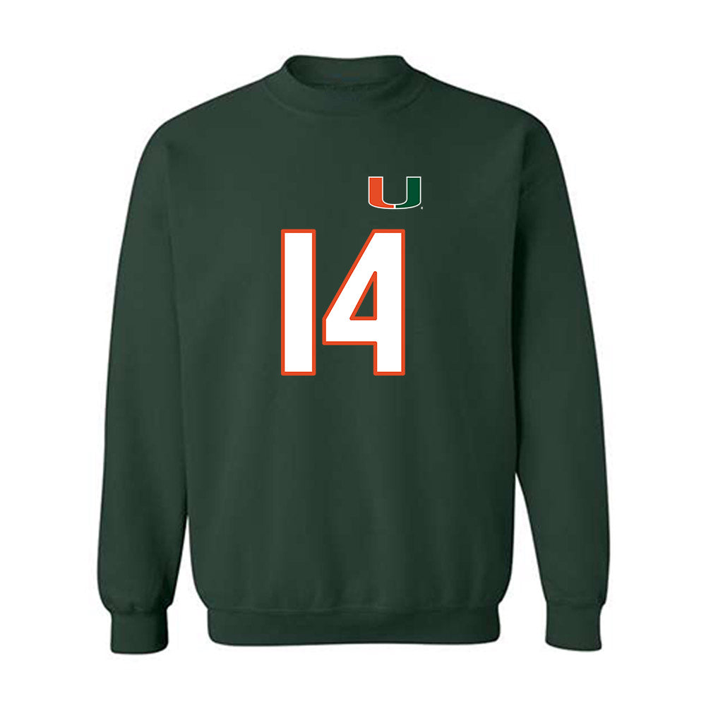 Miami - NCAA Women's Soccer : Taylor Maxwell - Replica Shersey Crewneck Sweatshirt-0