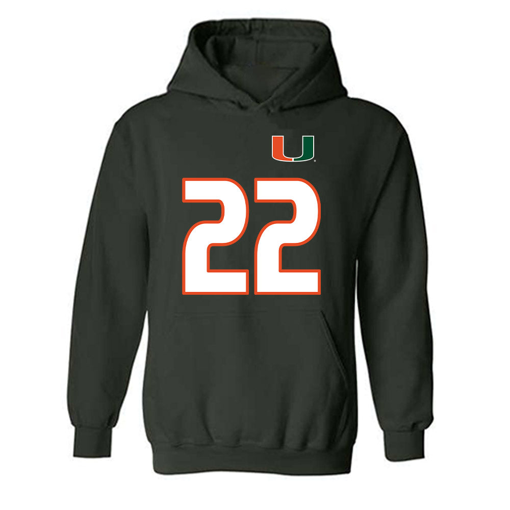 Miami - NCAA Women's Soccer : Brie Severns - Replica Shersey Hooded Sweatshirt-0