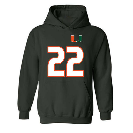 Miami - NCAA Women's Soccer : Brie Severns - Replica Shersey Hooded Sweatshirt-0