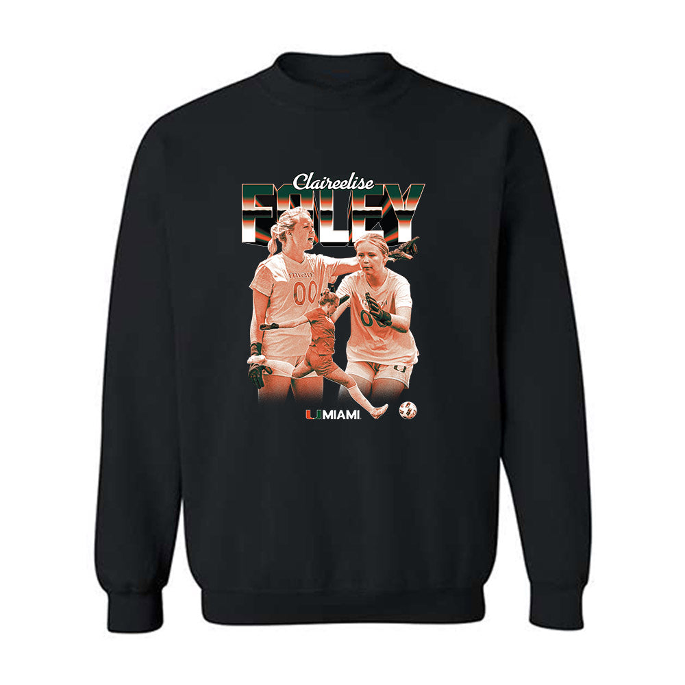 Miami - NCAA Women's Soccer : Claireese Foley - Player Collage Crewneck Sweatshirt