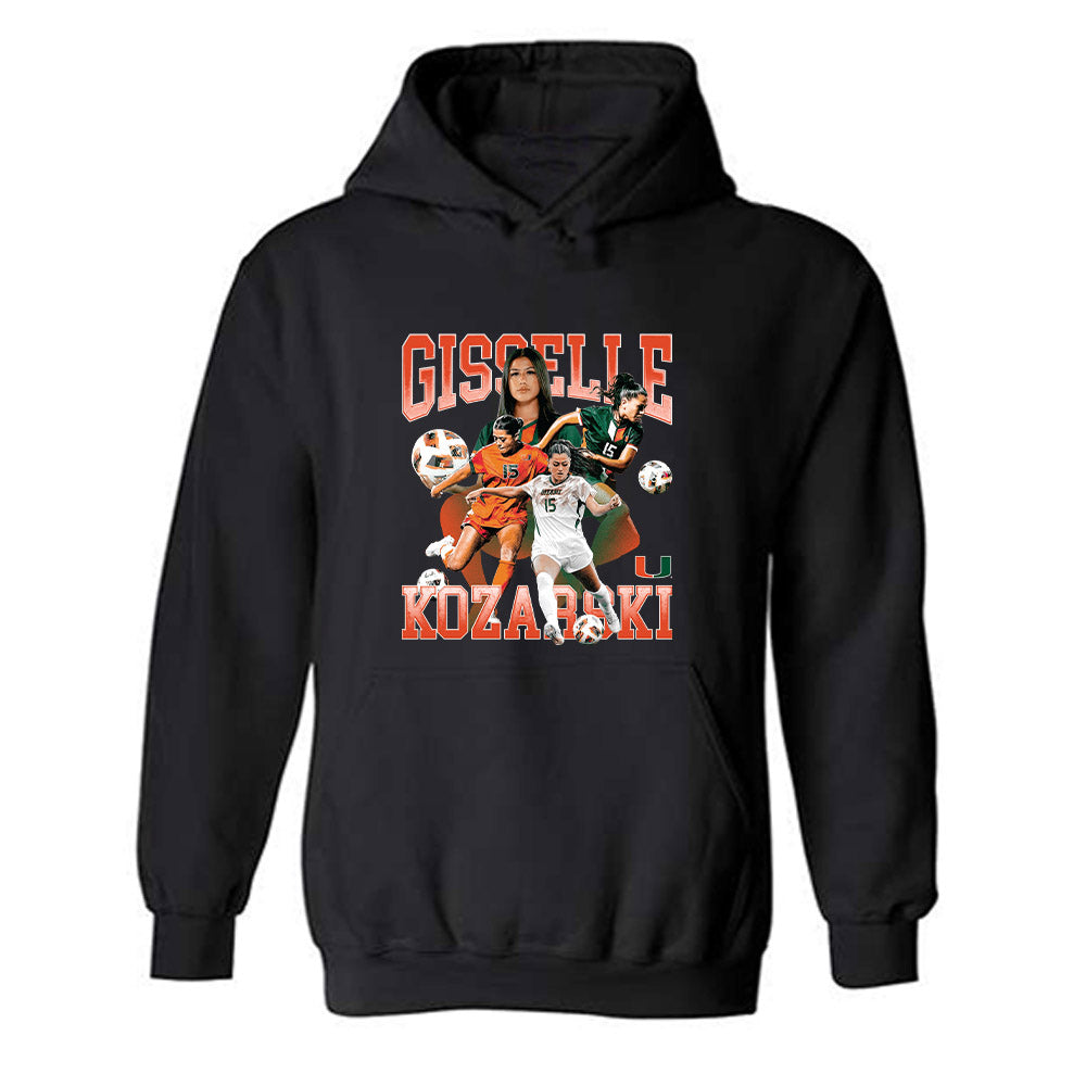 Miami - NCAA Women's Soccer : Gisselle Kozarski - Player Collage Hooded Sweatshirt