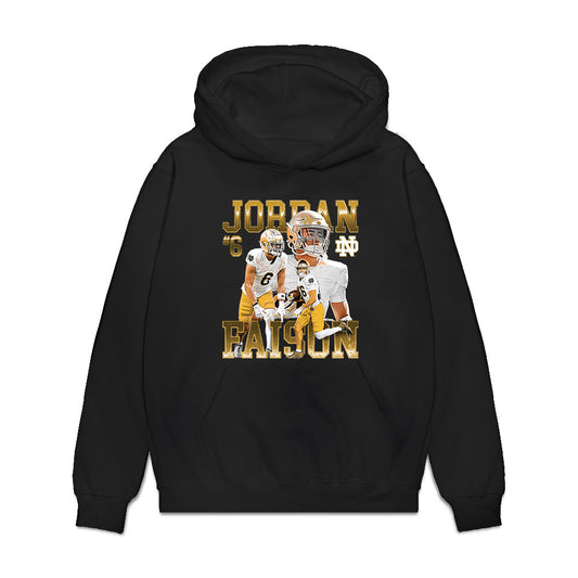 Notre Dame - NCAA Football : Jordan Faison - Premium Hooded Sweatshirt-0