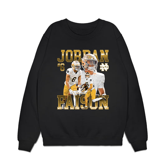 Notre Dame - NCAA Football : Jordan Faison - Premium Crewneck Sweatshirt-0