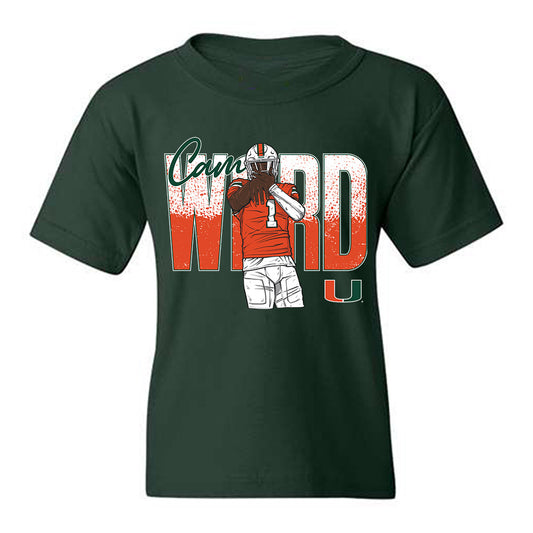 Miami - NCAA Football : Cam Ward - Individual Caricature Youth T-Shirt-0