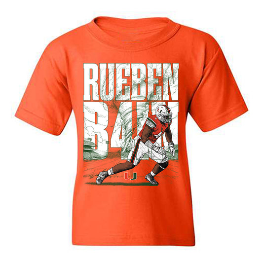 Miami - NCAA Football : Rueben Bain Jr. - Caricature Youth T-Shirt-0