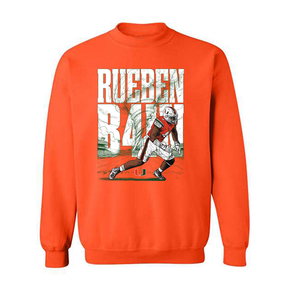 Miami - NCAA Football : Rueben Bain Jr. - Caricature Crewneck Sweatshirt-0