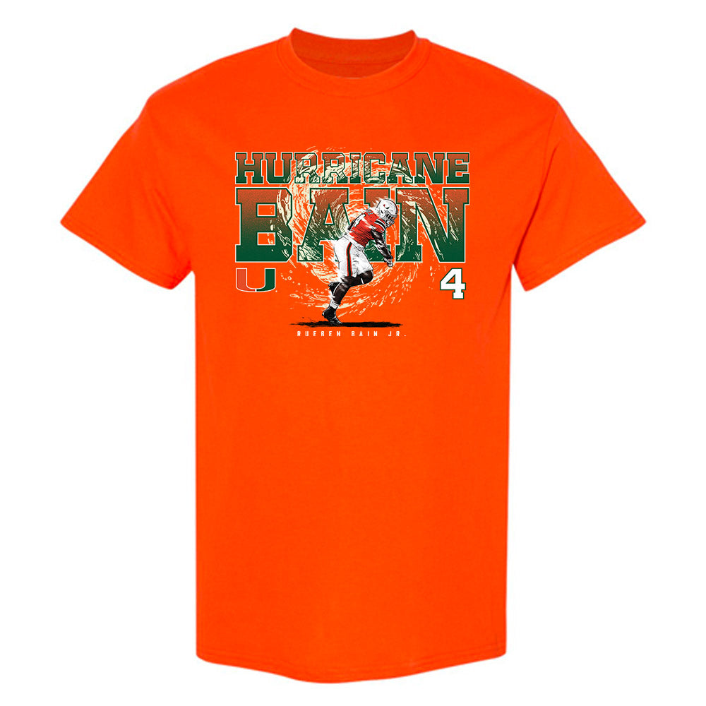 Miami - NCAA Football : Rueben Bain Jr. - Caricature T-Shirt-0