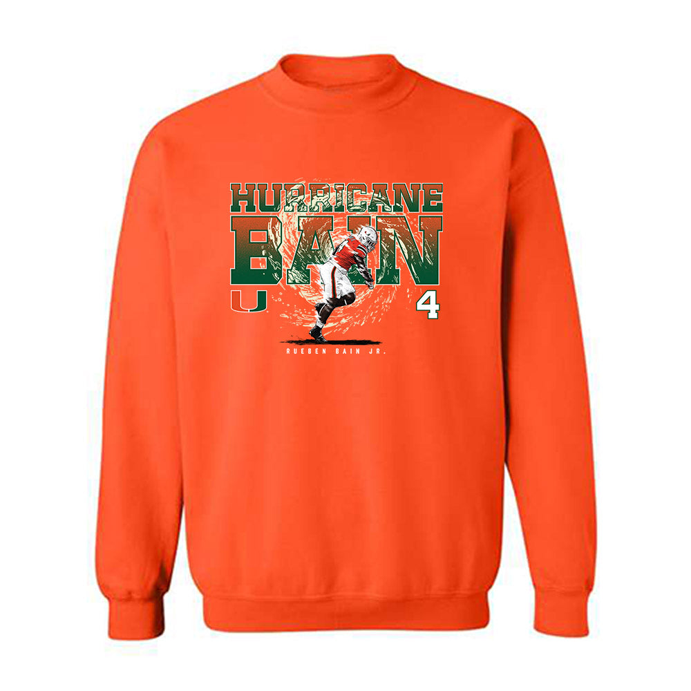 Miami - NCAA Football : Rueben Bain Jr. - Caricature Crewneck Sweatshirt-0