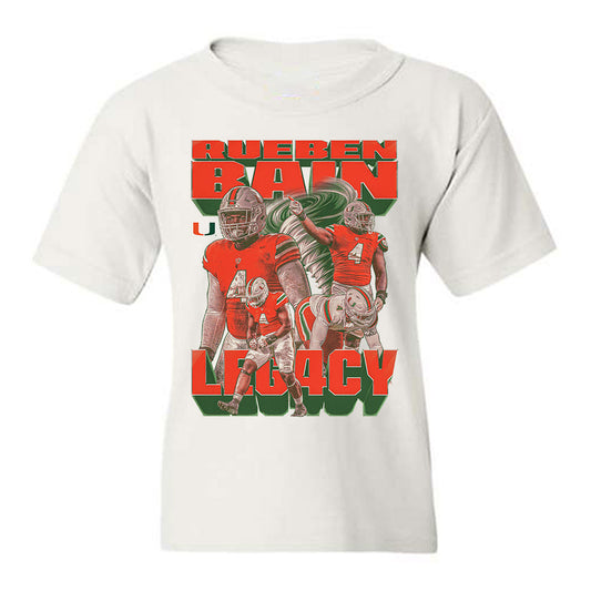 Miami - NCAA Football : Rueben Bain Jr. - LEG4CY Youth T-Shirt-0
