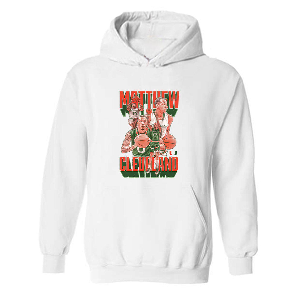 Miami - NCAA Men's Basketball : Matthew Cleveland - Hooded Sweatshirt Player Collage-0