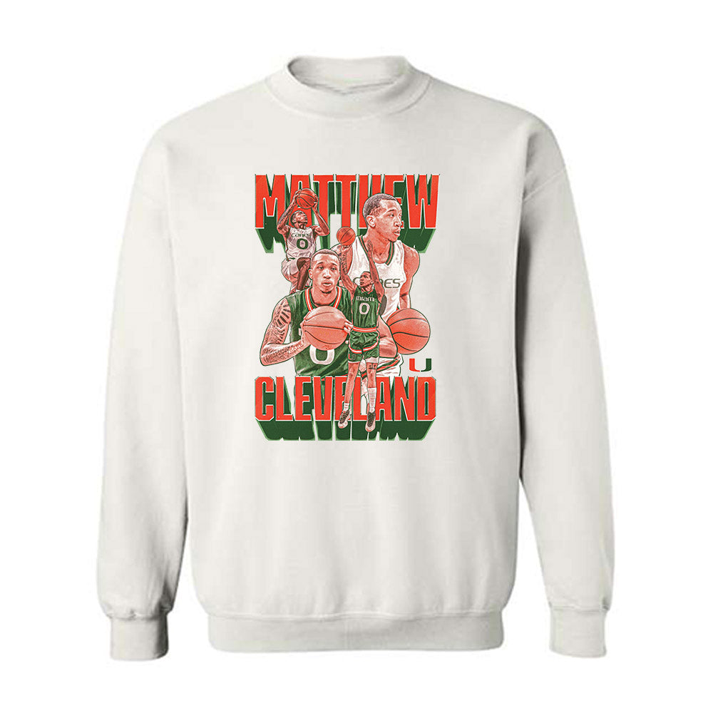 Miami - NCAA Men's Basketball : Matthew Cleveland - Crewneck Sweatshirt Player Collage-0