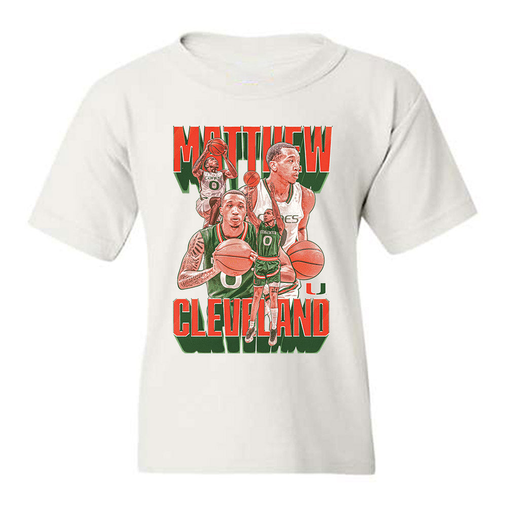 Miami - NCAA Men's Basketball : Matthew Cleveland - Youth T-Shirt Player Collage-0