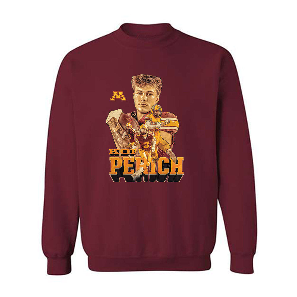 Minnesota - NCAA Football : Koi Perich - Player Collage Crewneck Sweatshirt