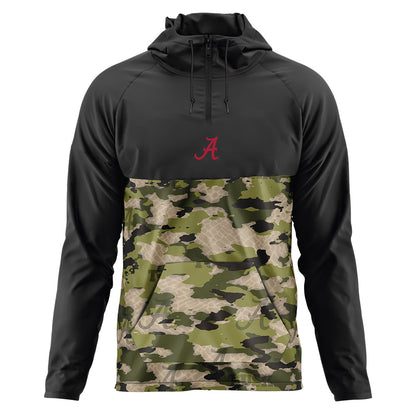 Alabama - Tusk Camo Script A Quarter Zip Windbreaker-0